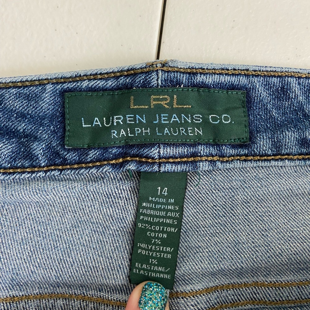 EUC Vintage Lauren Ralph Lauren green‎ label women’s straight slim stretch jeans - Picture 5 of 6
